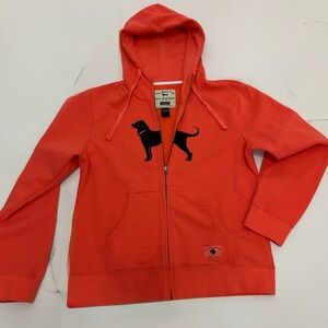 The Black Dog Classic Full-Zip Hoodie Sweatshirt, Coral Color, EUC, Sz XL